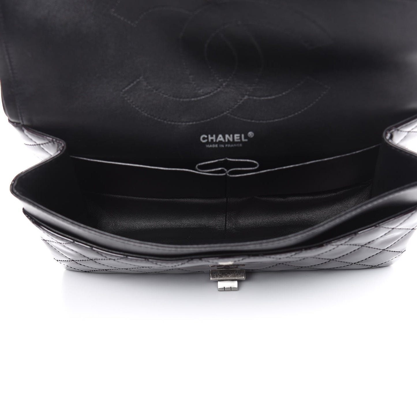 Patent Quilted 2.55 Reissue 227 Flap Black