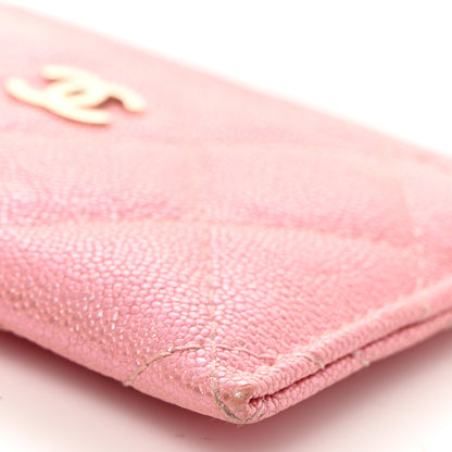 Chanel Iridescent Caviar Quilted Card Holder Pink 10 of 12