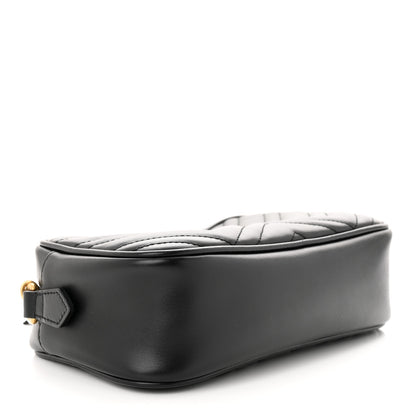 Gucci Calfskin Matelasse Small GG Marmont Chain Shoulder Bag Black 4 of 11