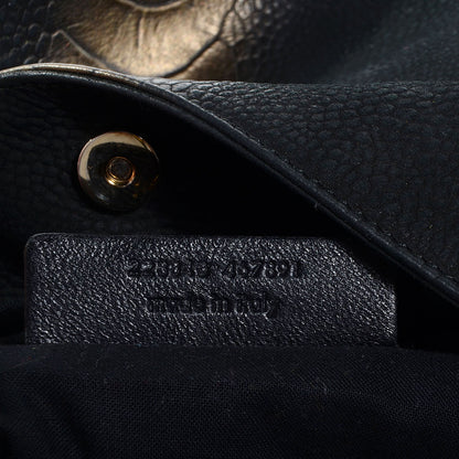 Saint Laurent Ostrich Stamped Nubuck Large Roady Hobo Black 7 of 8