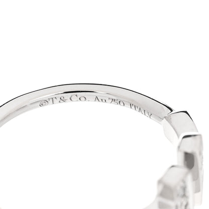 Tiffany 18K White Gold Diamond T Wire Ring 49 5 4 of 5