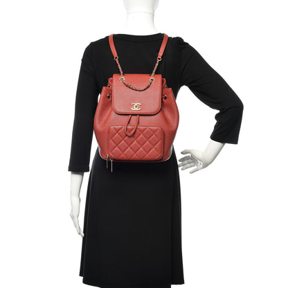 Chanel Caviar Quilted Business Affinity Backpack Dark Red 2 of 9