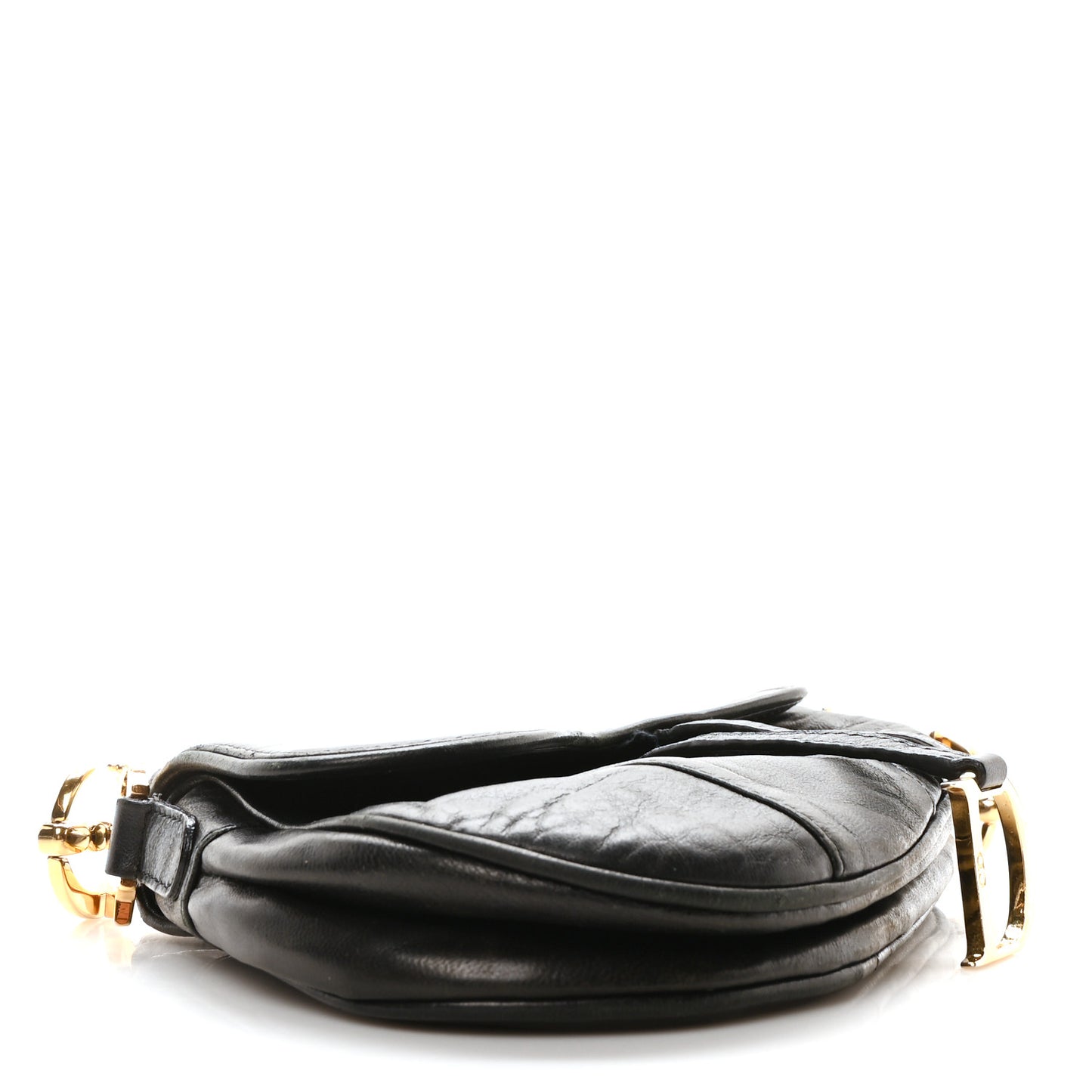Supple Calfskin Mini Saddle Bag Black