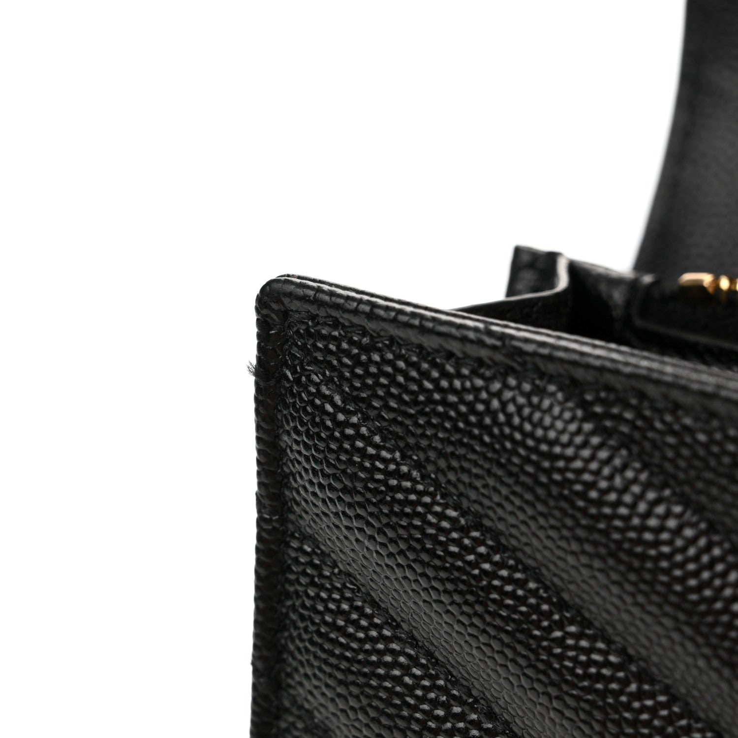 Saint Laurent Grain De Poudre Matelasse Chevron Monogram Chain Wallet Black 13 of 13