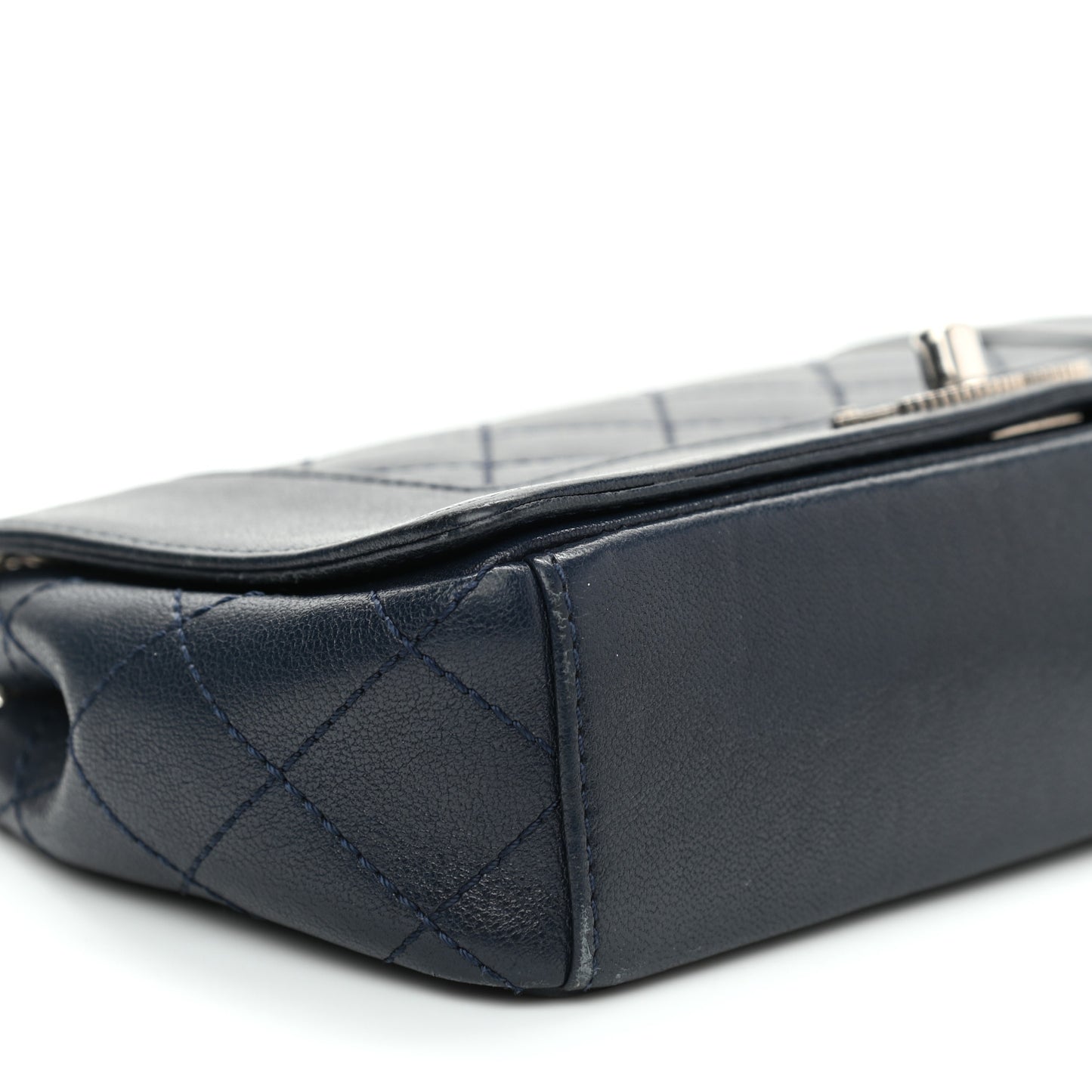 Sheepskin Quilted Small Vintage Mademoiselle Flap Navy