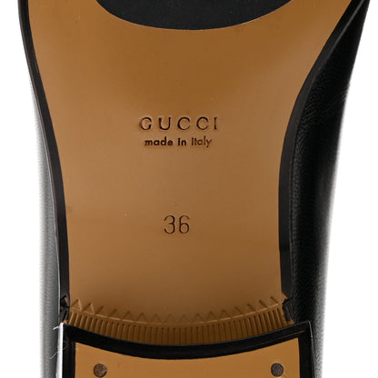Gucci Goatskin Womens Horsebit Mid-Heel Loafers 36 Black 8 of 9