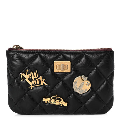 Chanel Aged Calfskin Quilted Small Lucky Charms Cosmetic Case Black 1 of 10
