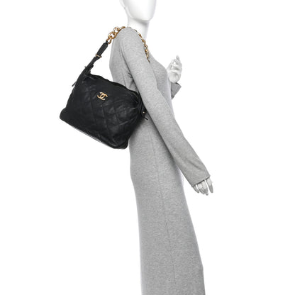Chanel Calfskin Quilted Large Daily Hobo Black 2 of 10