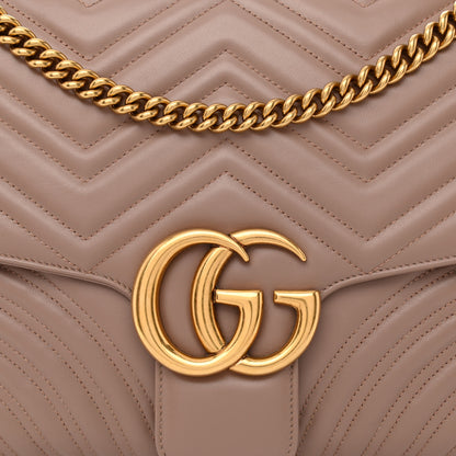 Gucci Calfskin Matelasse Large GG Marmont Shoulder Bag Porcelain Rose 17 of 21