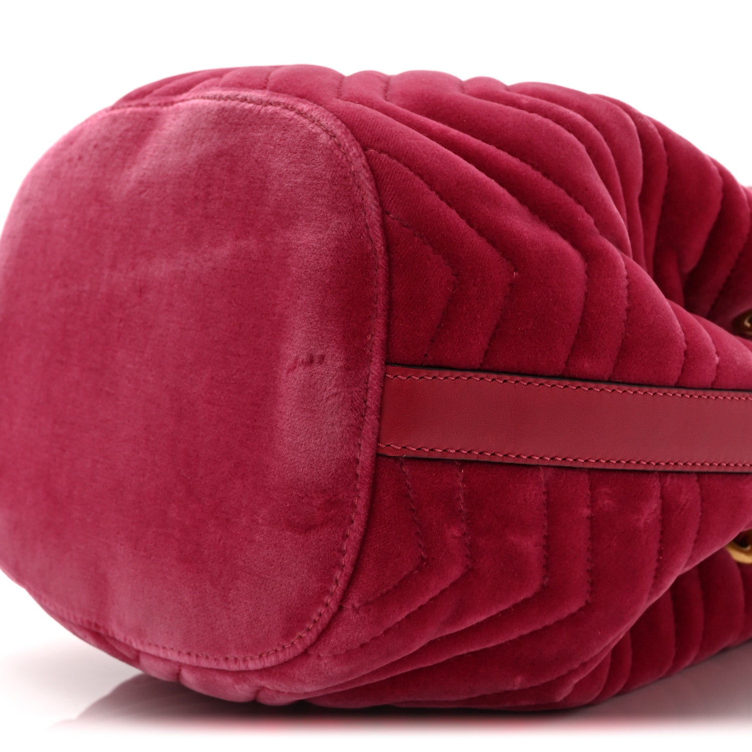 Gucci Velvet Matelasse GG Marmont Bucket Bag Light Raspberry Rose 11 of 11