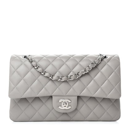 Chanel Lambskin Quilted Medium Double Flap Grey 1 of 11
