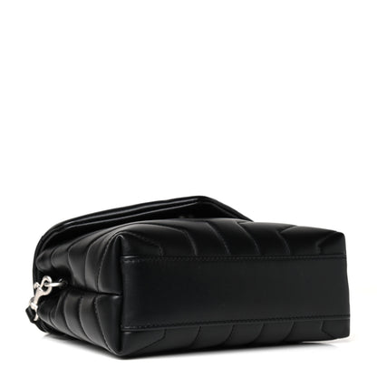 Saint Laurent Calfskin Y Quilted Monogram Toy Loulou Crossbody Bag Black 4 of 9