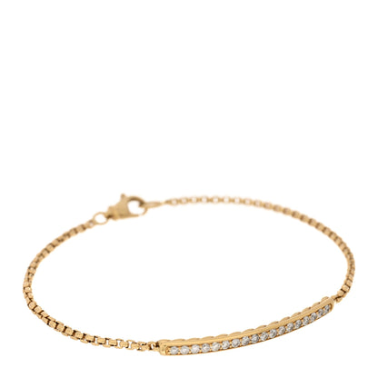 David Yurman 18K Yellow Gold Diamond Petite Pave Metro Bar Bracelet 1 of 4
