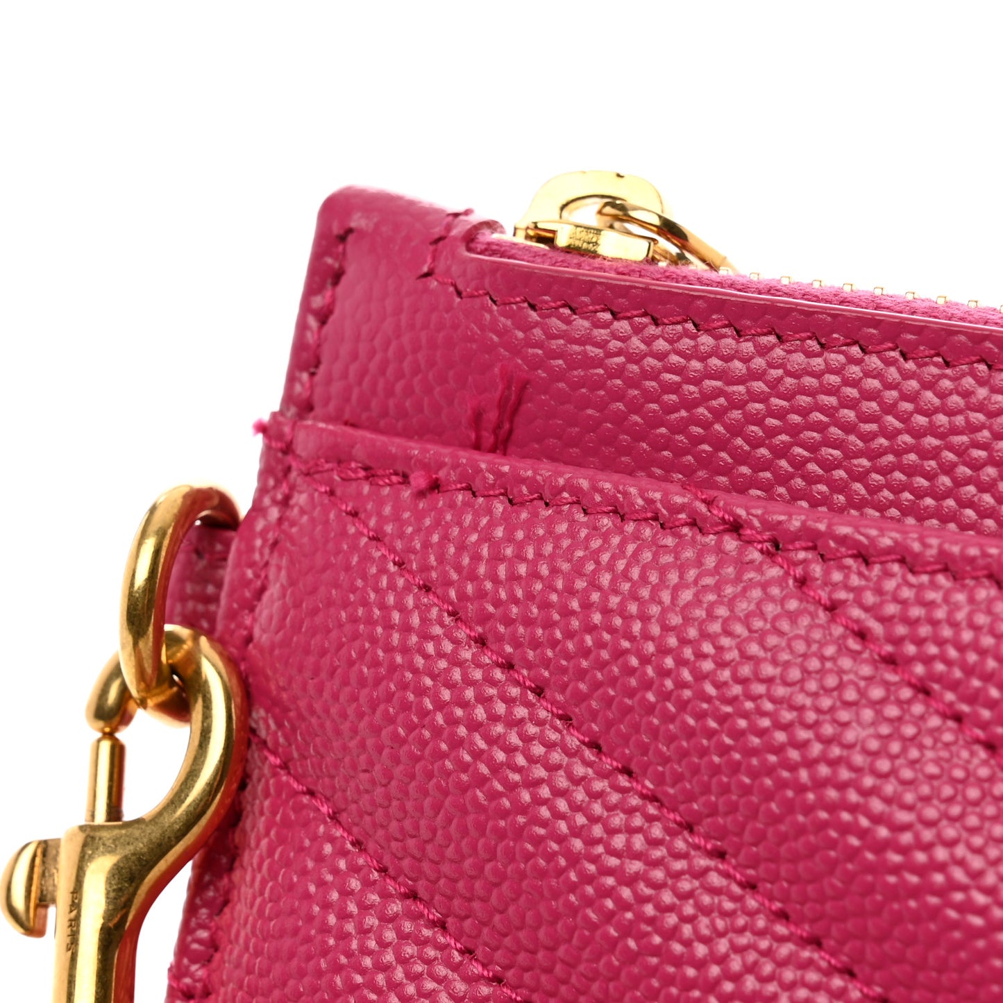 Grain De Poudre Chevron Monogram Large Bill Pouch Fuxia