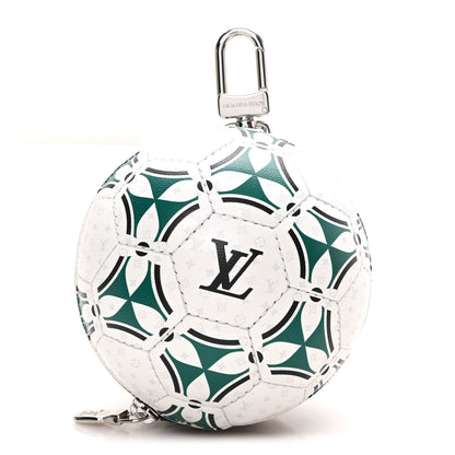 Louis Vuitton Calfskin Monogram LV Football Pouch Bag Charm White 1 of 6