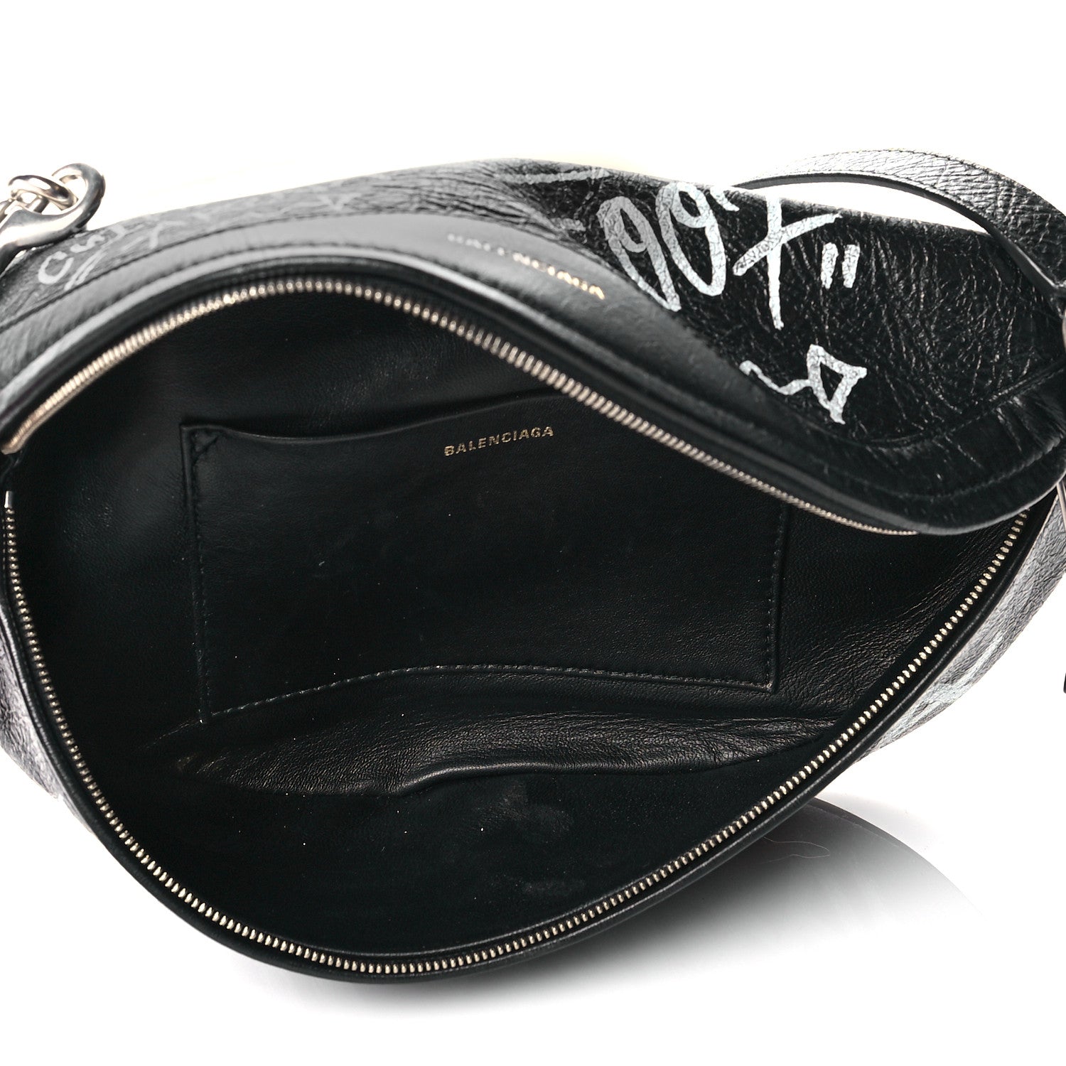 Balenciaga Agneau Arena Graffiti All Over XS Souvenir Belt Bag Black White 5 of 10