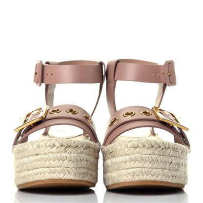 Christian Dior Calfskin D-Dior Espadrille Platform Sandals 40 Rose De Vents 2 of 9