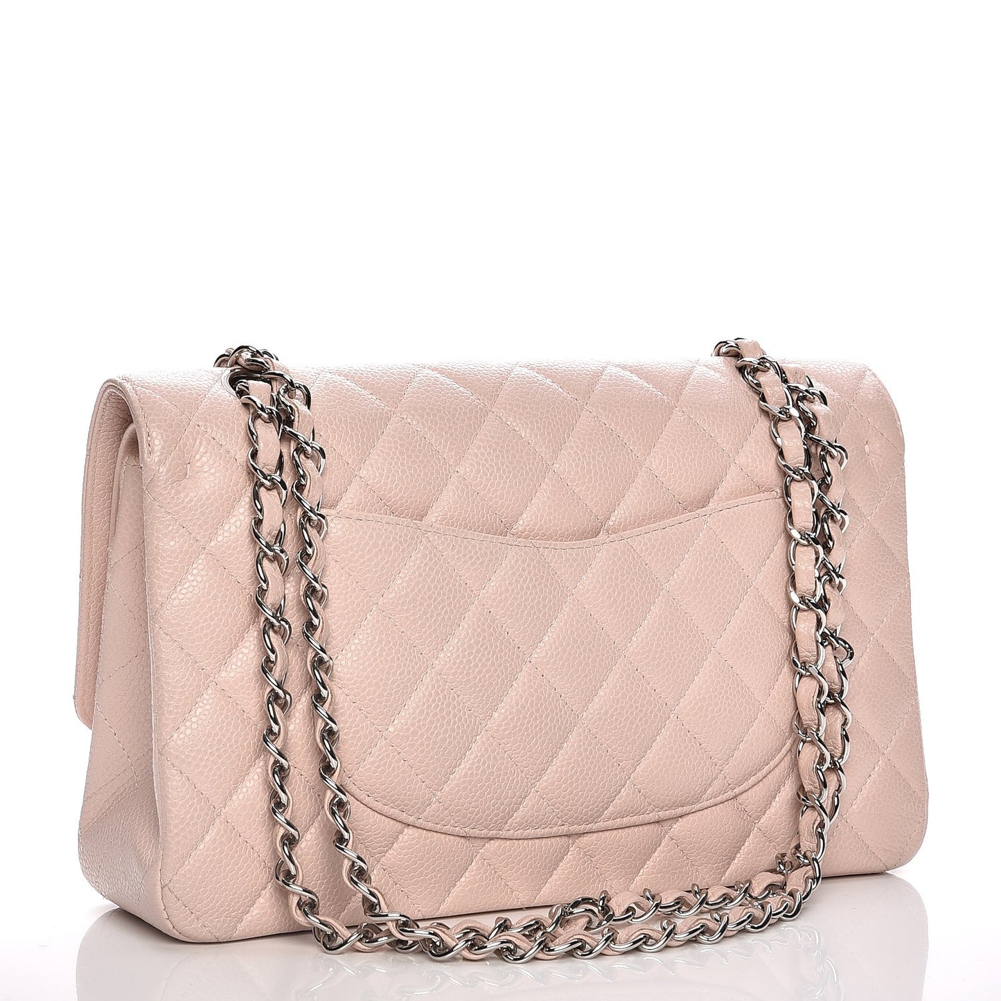 Caviar Quilted Medium Double Flap Pink