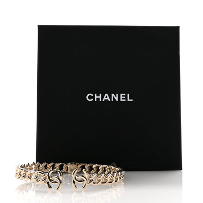 Chanel Metal CC Chain Link Choker Necklace L Gold 5 of 5