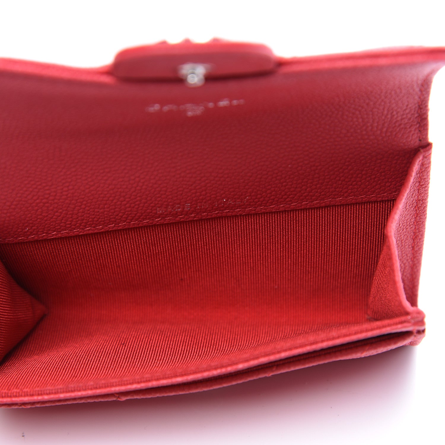 Chanel Caviar Chevron Quilted Flap Card Holder Red 4 of 8