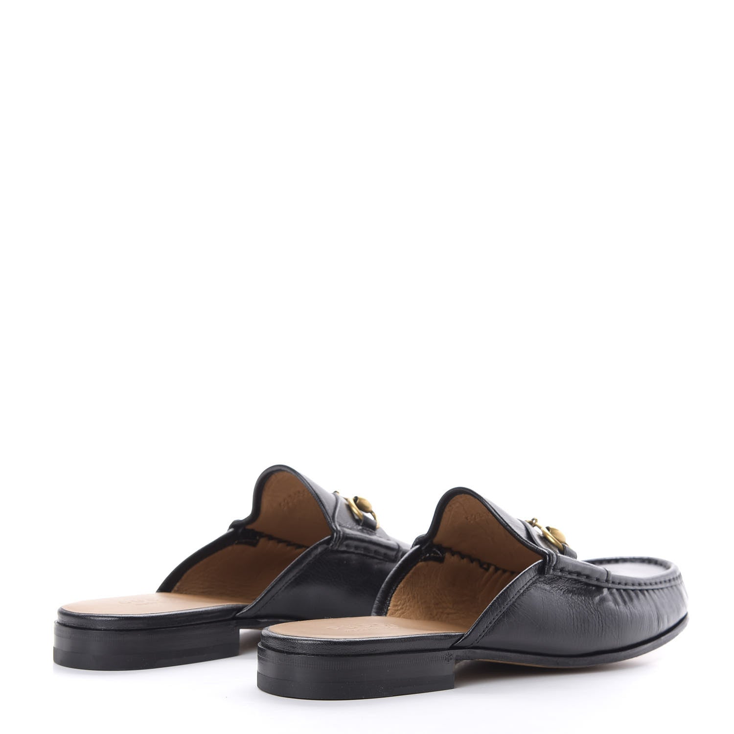 Gucci Goatskin Mens Horsebit Slippers 10.5 Black 4 of 10