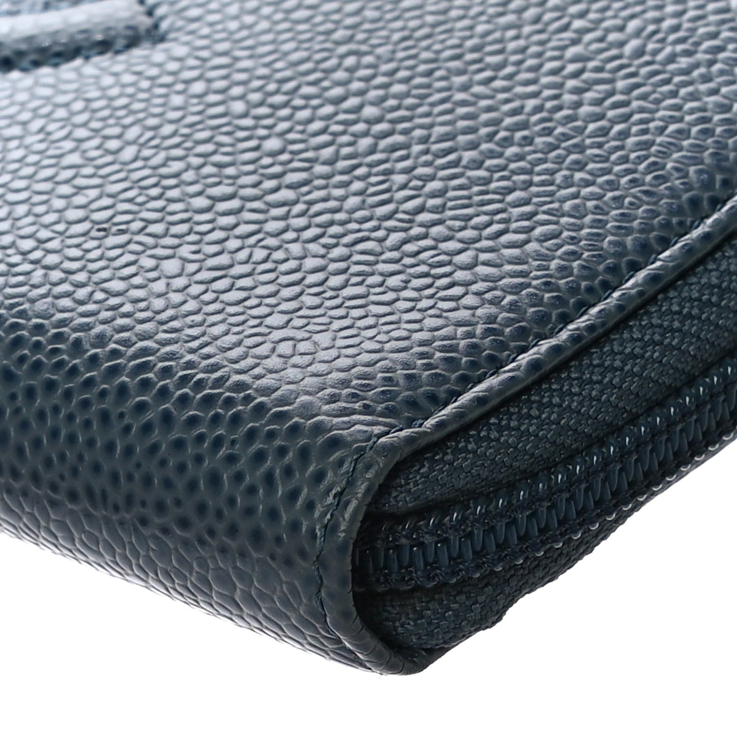 Caviar Large CC Timeless Zip Around Wallet Blue