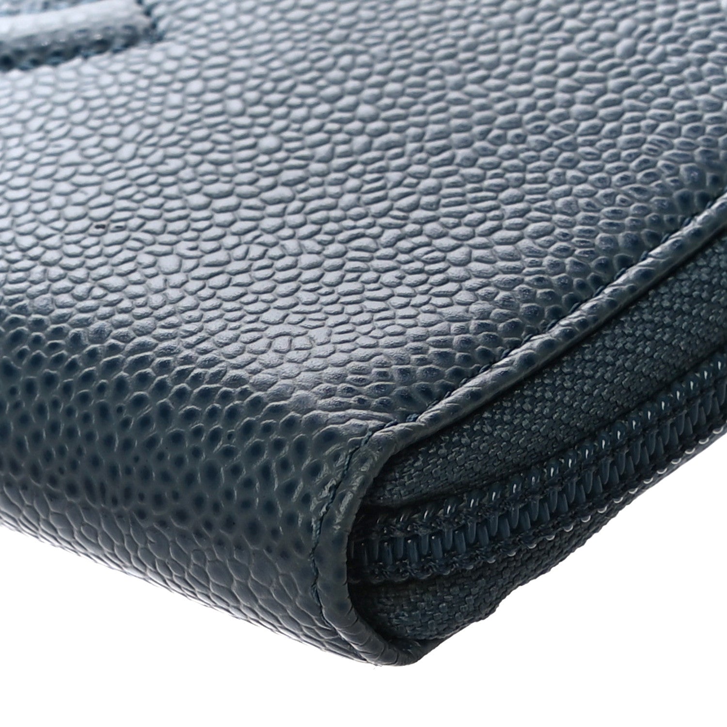 Chanel Caviar Large CC Timeless Zip Around Wallet Blue 11 of 13