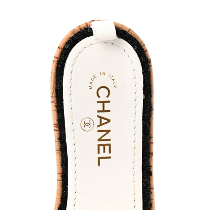 Chanel Tweed Lambskin Logo Mules 40.5 Black 7 of 9