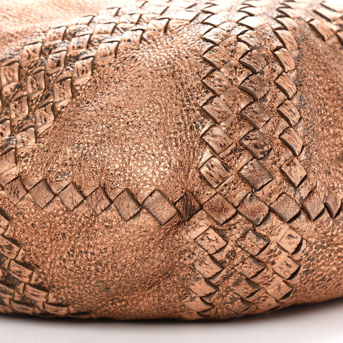 Metallic Cervo Deerskin Large Hobo Rame Ossidato
