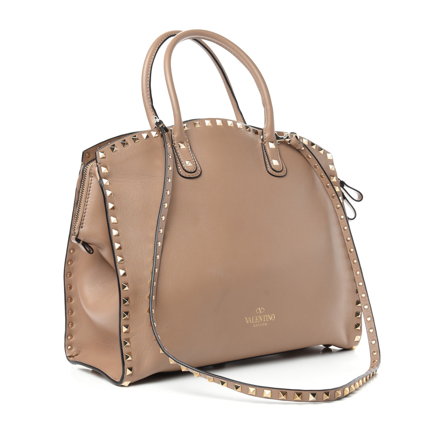 Valentino Garavani Vitello Rockstud Dome Shopper Alpaca 3 of 9