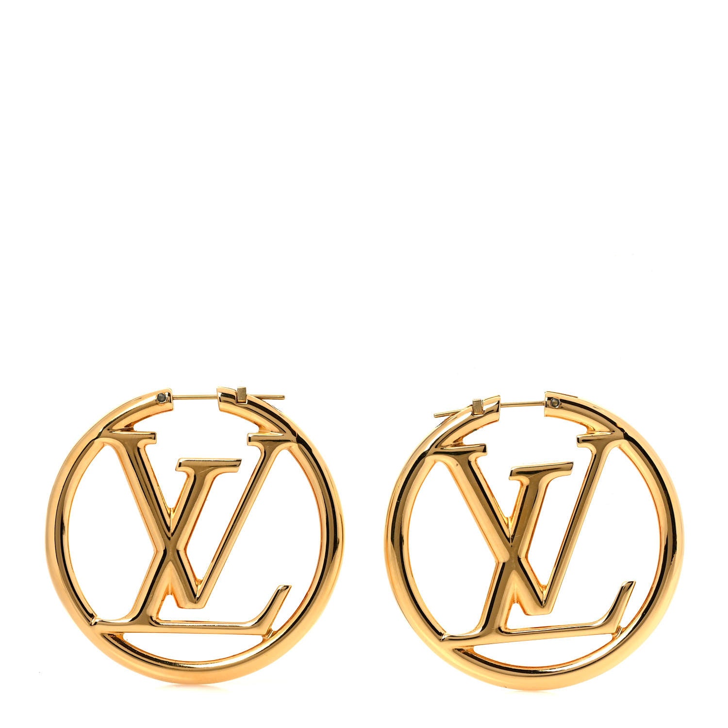 Louis Vuitton Metal Louise Hoop Earrings Gold 1 of 5
