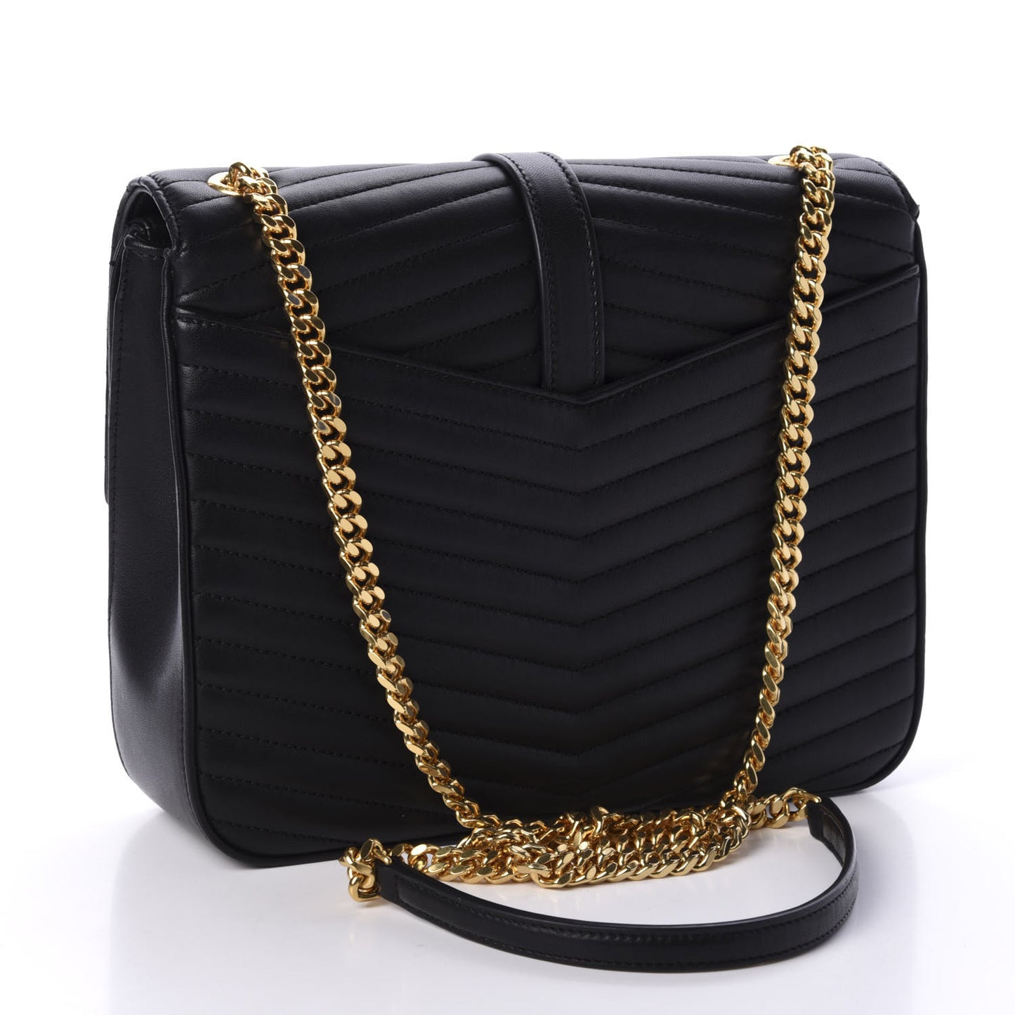 Lambskin Matelasse Chevron Monogram Medium Sulpice Bag Black