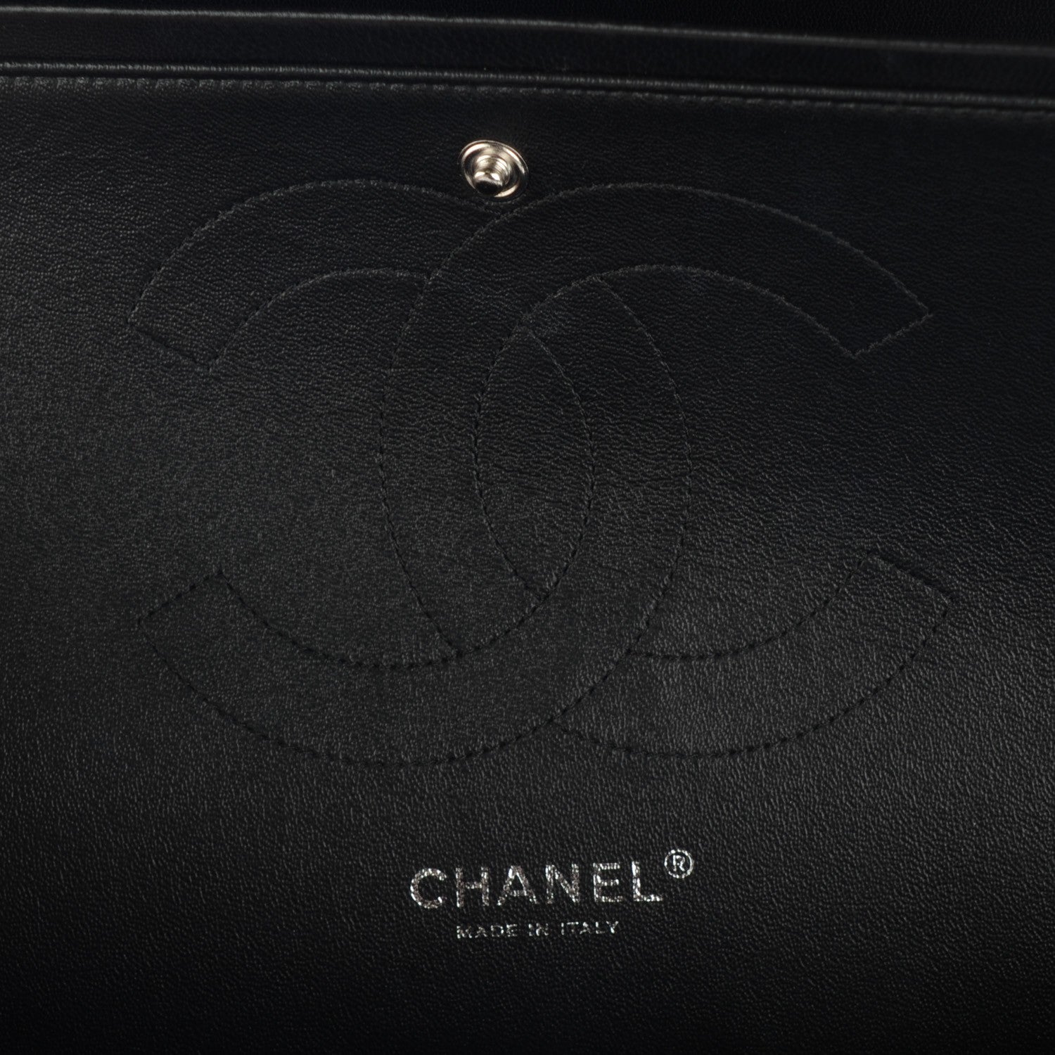 Chanel Lambskin Chevron Quilted Jumbo Double Flap So Black 6 of 9