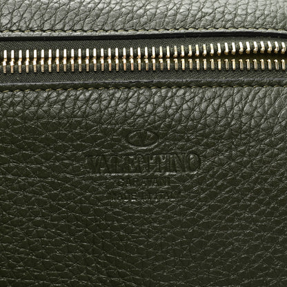 Valentino Garavani Pebbled Calfskin Medium Rockstud Tote Army Green 6 of 8