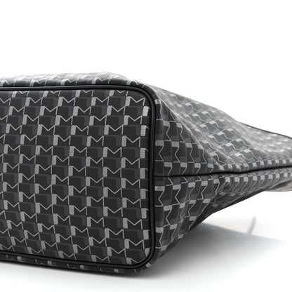 Moynat Grained Calfskin Canvas 1920 Oh! Tote Ruban MM Carbon Silver 10 of 10
