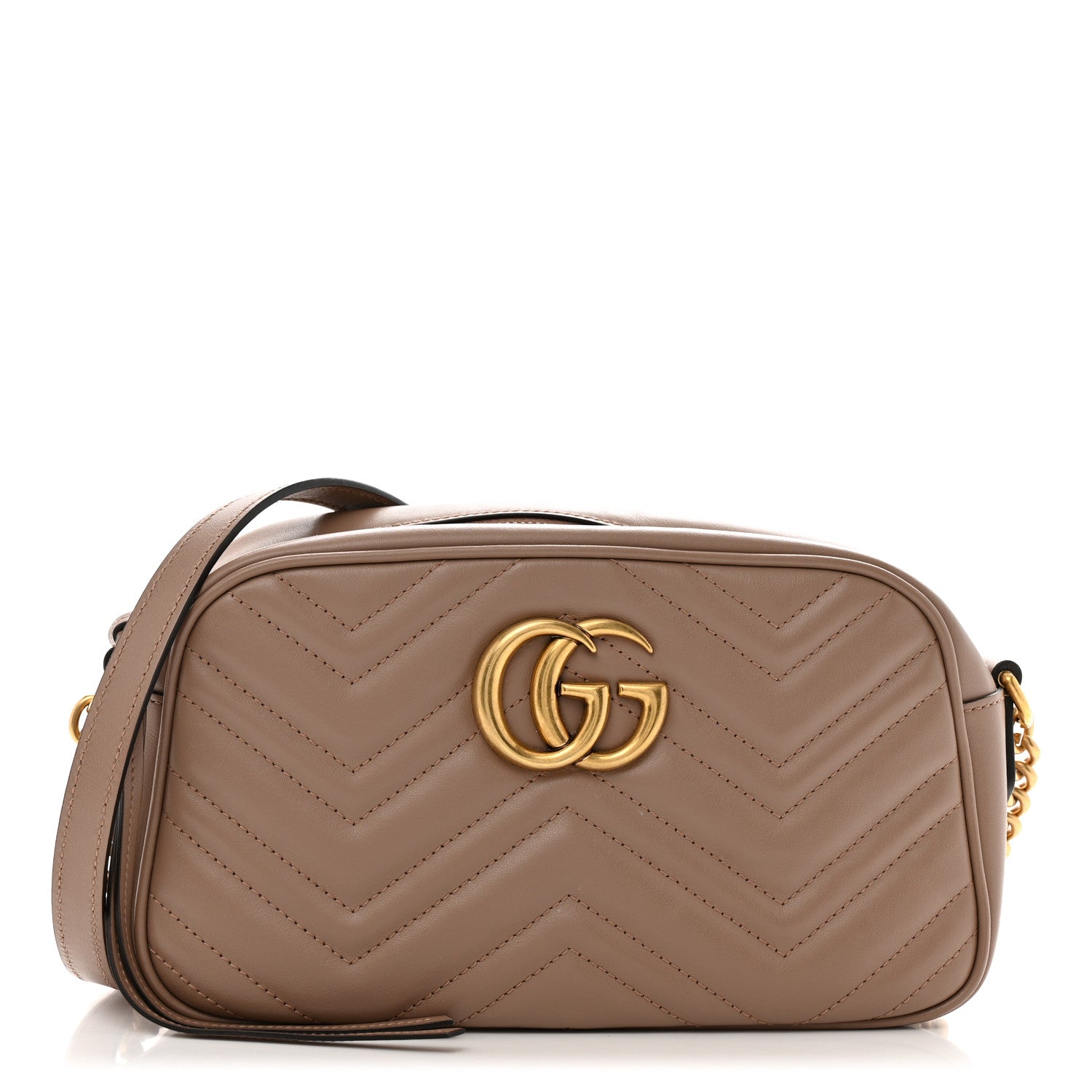 Gucci Calfskin Matelasse Small GG Marmont Chain Shoulder Bag Porcelain Rose 1 of 15