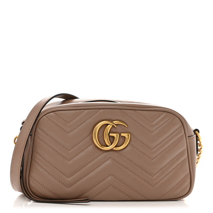 Gucci Calfskin Matelasse Small GG Marmont Chain Shoulder Bag Porcelain Rose 1 of 15