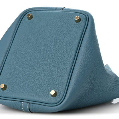 Hermes Taurillon Clemence Picotin Lock 18 PM New Blue Jean 10 of 11