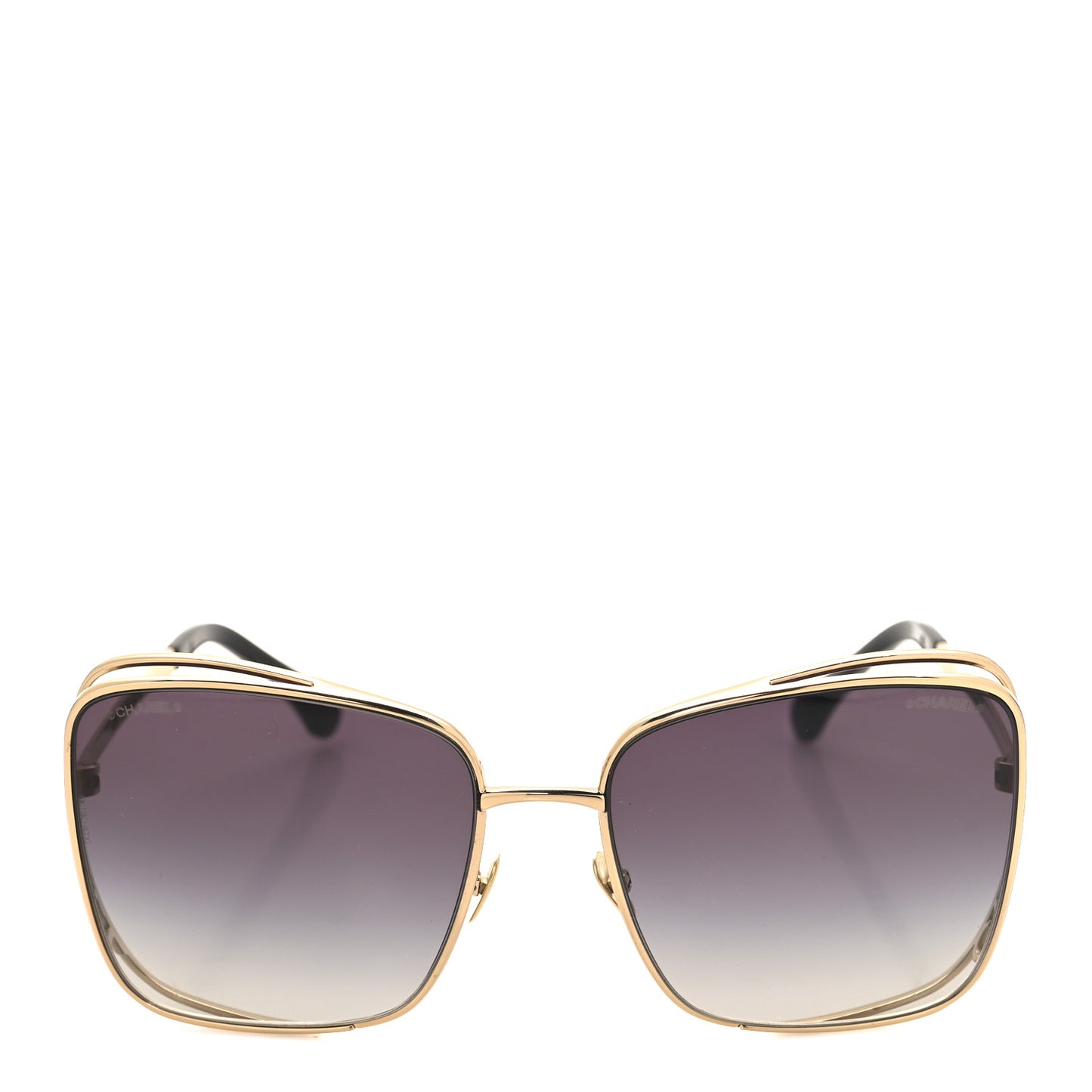 Metal Logo Square Sunglasses 71541 Gold