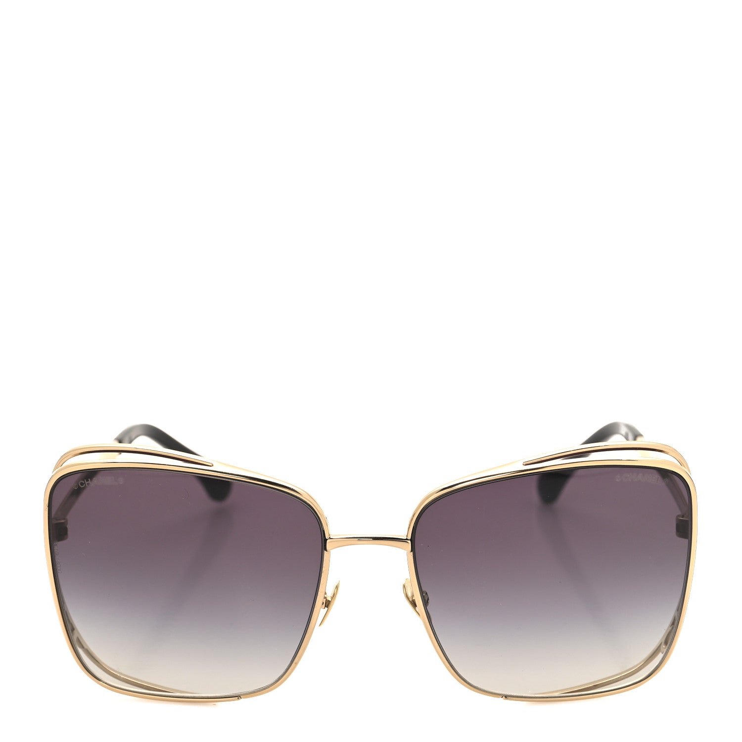 Chanel Metal Logo Square Sunglasses 71541 Gold 2 of 7