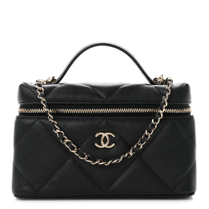 Chanel Caviar Quilted Top Handle Slim Vanity With Chain Black 1 of 10