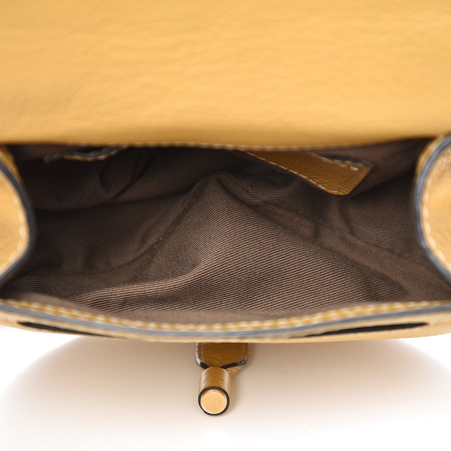 Calfskin Mini Marcie Round Crossbody Bag Curry Yellow