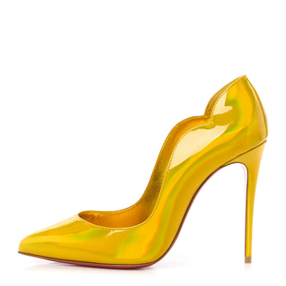Christian Louboutin Metallic Patent Hot Chick 100 Pumps 36 Yellow 1 of 10