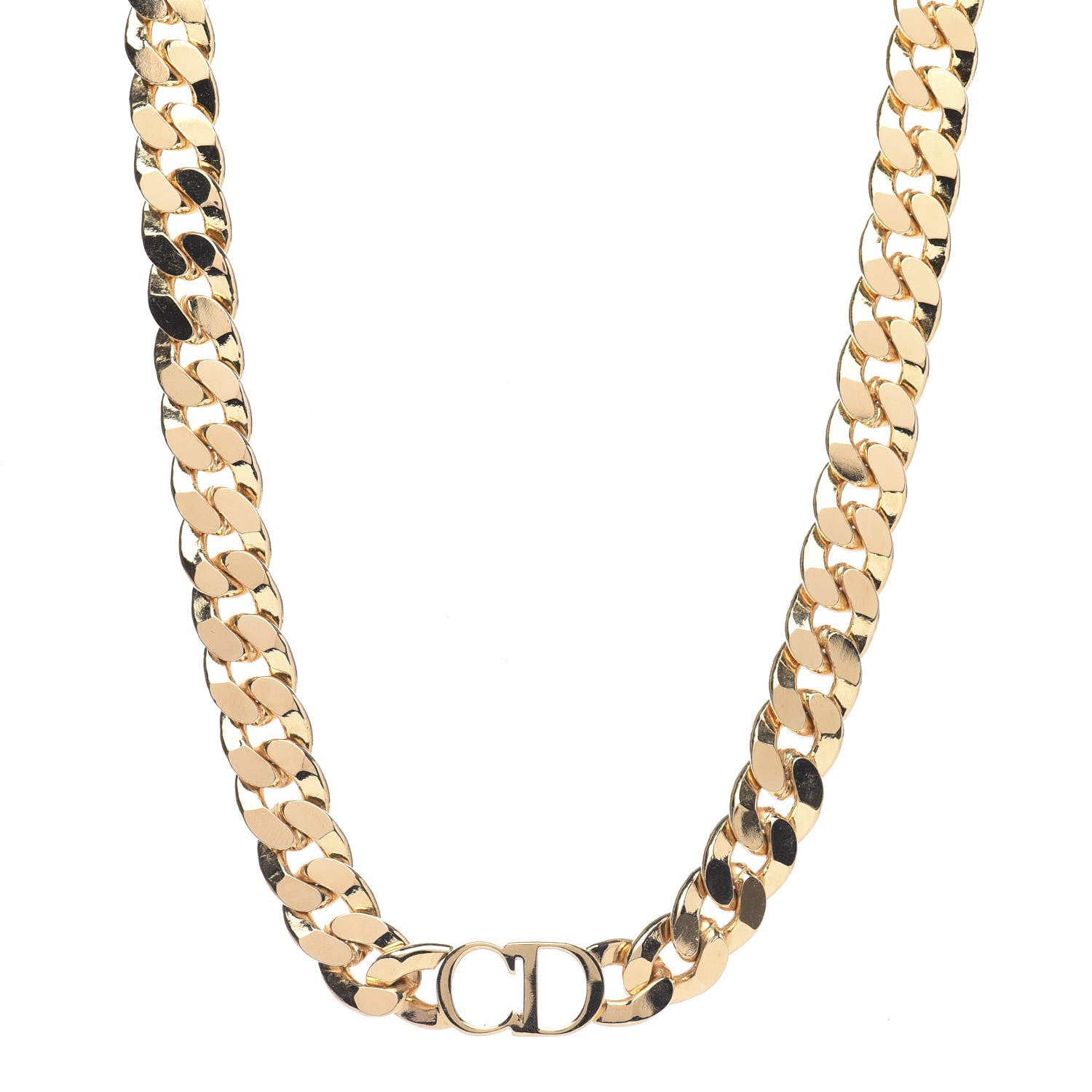 Christian Dior Metal Danseuse Etoile Chain Choker Necklace Gold 1 of 3