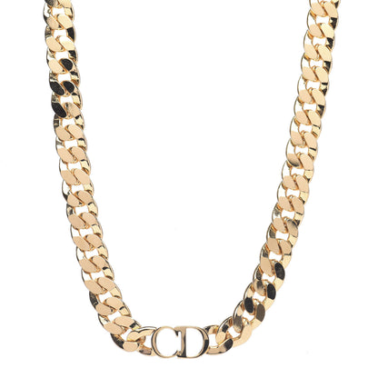 Christian Dior Metal Danseuse Etoile Chain Choker Necklace Gold 1 of 3