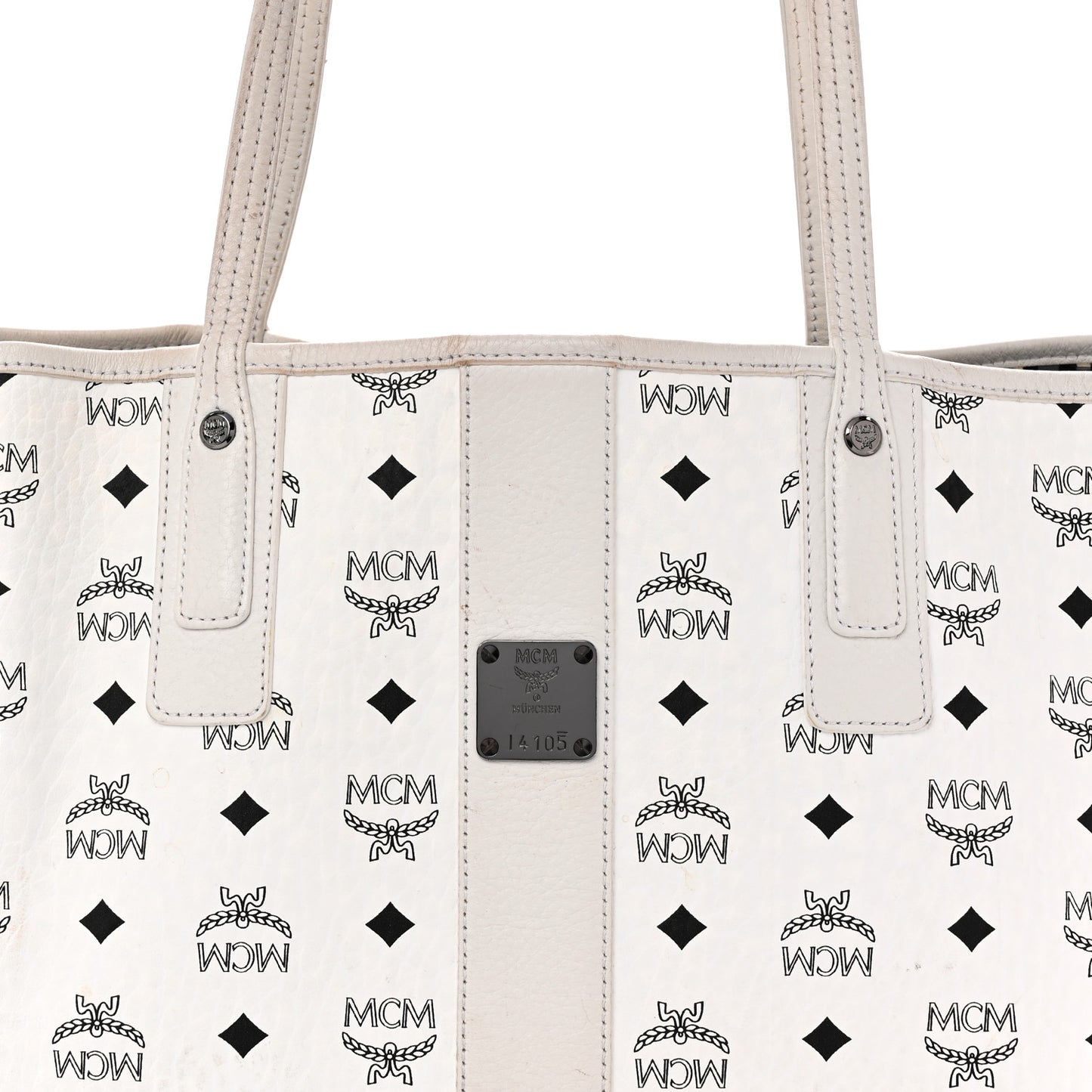 Visetos Medium Liz Reversible Shopper Tote White