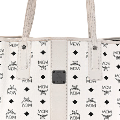 MCM Visetos Medium Liz Reversible Shopper Tote White 10 of 16