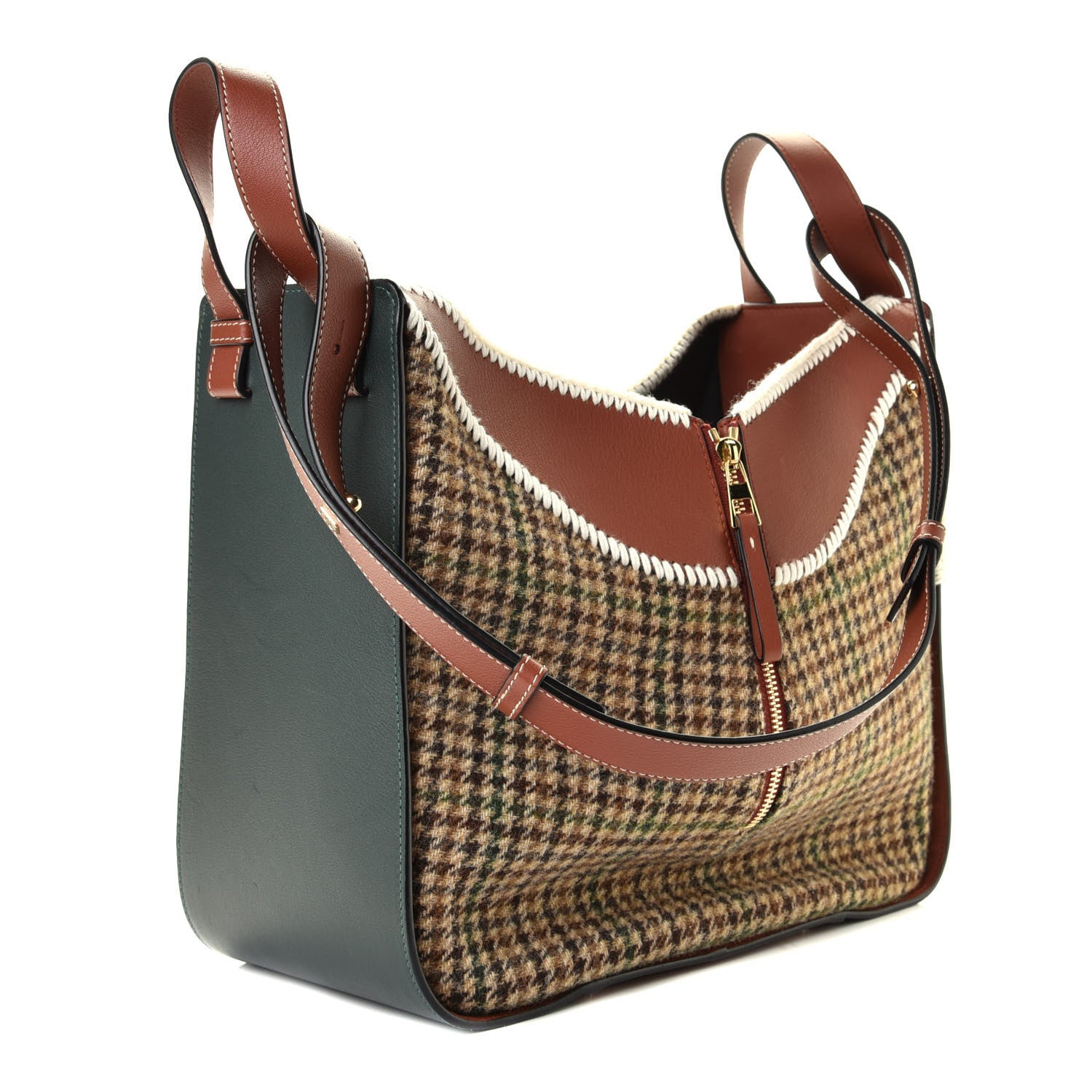 Loewe Calfskin Tweed Small Hammock Shoulder Bag Cypress Tan 4 of 12
