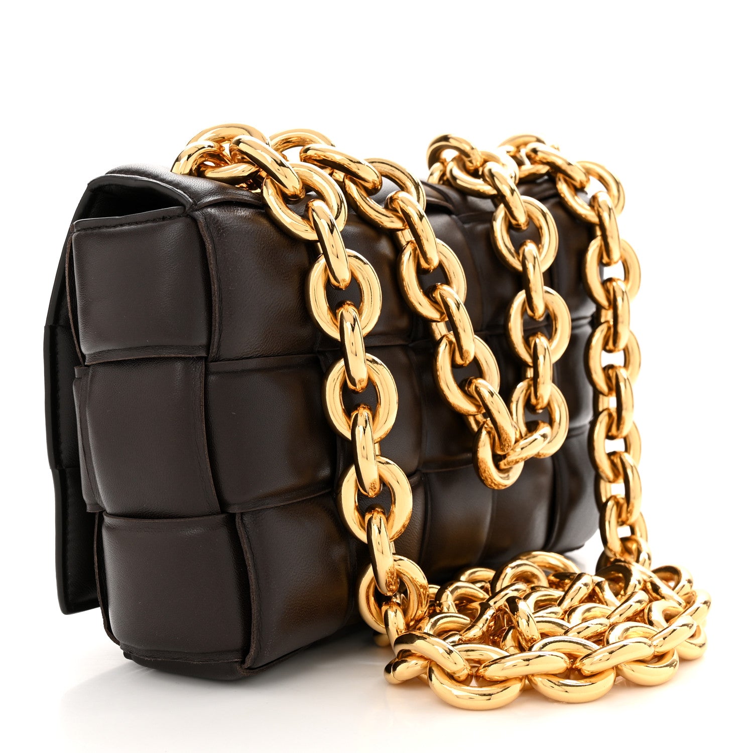 Bottega Veneta Lambskin Maxi Intrecciato Padded Chain Cassette Crossbody Bag Fondant 3 of 12