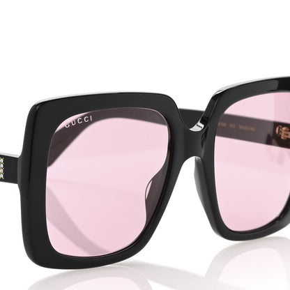 Gucci Crystal Square Frame GG Sunglasses GG0418S Black Pink 8 of 9